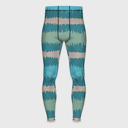 Тайтсы мужские Полосы зигзагообразные голубые, цвет: 3D-принт
