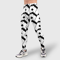 Тайтсы мужские Три буквы: чёрные, цвет: 3D-принт — фото 2