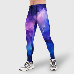 Тайтсы мужские Космос неон, цвет: 3D-принт — фото 2