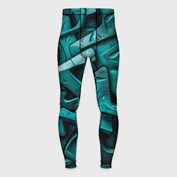 Тайтсы мужские Зеленая абстракция в стиле художника, цвет: 3D-принт