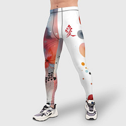 Тайтсы мужские Иероглиф любовь - абстрактный паттерн, цвет: 3D-принт — фото 2