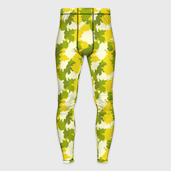 Тайтсы мужские Яркий камуфляж желтые и зеленые пятна, цвет: 3D-принт