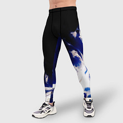 Тайтсы мужские Синее пламя, цвет: 3D-принт — фото 2