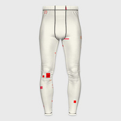 Тайтсы мужские Color white red shapes, цвет: 3D-принт
