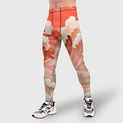 Тайтсы мужские Японские красные волны, цвет: 3D-принт — фото 2