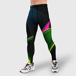 Тайтсы мужские Неоновое освещение, цвет: 3D-принт — фото 2