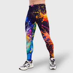 Тайтсы мужские Абстракция взрыв красок тёмно-синий, цвет: 3D-принт — фото 2