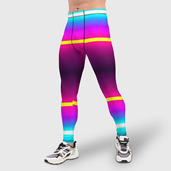 Тайтсы мужские Color neon, цвет: 3D-принт — фото 2
