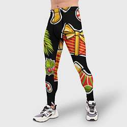 Тайтсы мужские Рождественский вайб, цвет: 3D-принт — фото 2