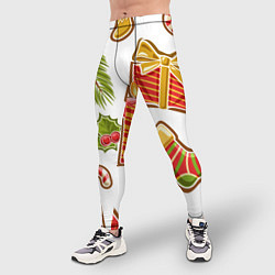 Тайтсы мужские Рождественский вайб, цвет: 3D-принт — фото 2