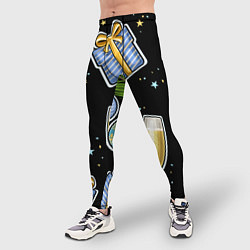 Тайтсы мужские Новогодний вайб, цвет: 3D-принт — фото 2