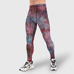 Тайтсы мужские Абстракция - red rust on blue, цвет: 3D-принт — фото 2