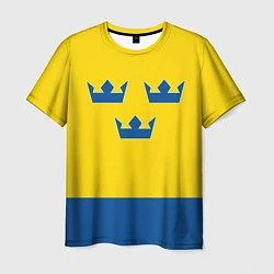 Футболка мужская Сборная Швеции: домашняя форма, цвет: 3D-принт