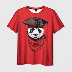Футболка мужская Панда пират, цвет: 3D-принт