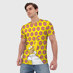Футболка мужская Пончики Гомера Симпсона, цвет: 3D-принт — фото 2