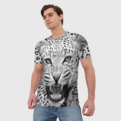 Футболка мужская Белый леопард, цвет: 3D-принт — фото 2