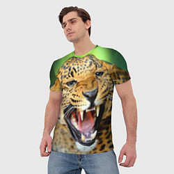 Футболка мужская Свирепый леопард, цвет: 3D-принт — фото 2
