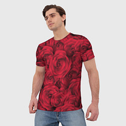 Футболка мужская Красные розы, цвет: 3D-принт — фото 2