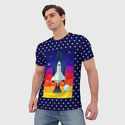 Футболка мужская Запуск ракеты, цвет: 3D-принт — фото 2