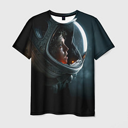 Футболка мужская Девушка космонавт, цвет: 3D-принт