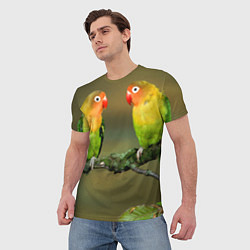 Футболка мужская Два попугая, цвет: 3D-принт — фото 2