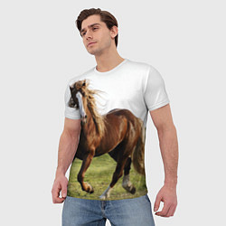 Футболка мужская Бегущая лошадь, цвет: 3D-принт — фото 2