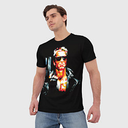 Футболка мужская Terminator with a pistol, цвет: 3D-принт — фото 2