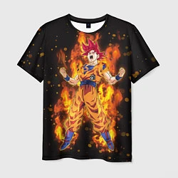Футболка мужская Fire Goku, цвет: 3D-принт