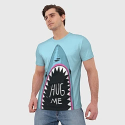 Футболка мужская Shark: Hug me, цвет: 3D-принт — фото 2