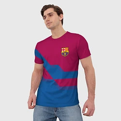 Футболка мужская Barcelona FC: Blue style, цвет: 3D-принт — фото 2