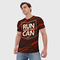 Футболка мужская Run while you can, цвет: 3D-принт — фото 2