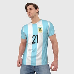Футболка мужская Сборная Аргентины: Диабола ЧМ-2018, цвет: 3D-принт — фото 2