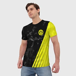 Футболка мужская FC Borussia Dortmund: Abstract, цвет: 3D-принт — фото 2