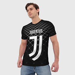 Футболка мужская FC Juventus: Black Lines, цвет: 3D-принт — фото 2