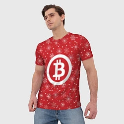 Футболка мужская Bitcoin: New Year, цвет: 3D-принт — фото 2