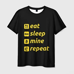 Футболка мужская Eat Sleep Mine Repeat, цвет: 3D-принт