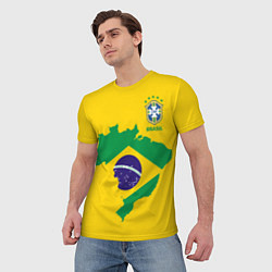 Футболка мужская Сборная Бразилии: желтая, цвет: 3D-принт — фото 2