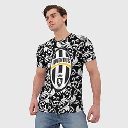 Футболка мужская FC Juventus: Floral Logo, цвет: 3D-принт — фото 2