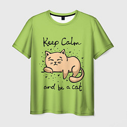 Футболка мужская Keep Calm and be a cat, цвет: 3D-принт