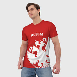 Футболка мужская Russia: Red & White, цвет: 3D-принт — фото 2
