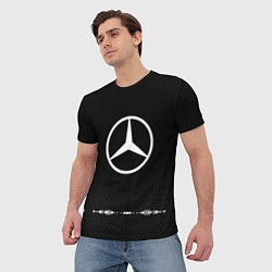 Футболка мужская Mercedes: Black Abstract, цвет: 3D-принт — фото 2
