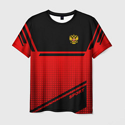Футболка мужская Russia: Red Sport, цвет: 3D-принт