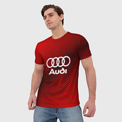 Футболка мужская Audi: Red Carbon, цвет: 3D-принт — фото 2