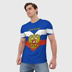 Футболка мужская Россия: Триколор, цвет: 3D-принт — фото 2