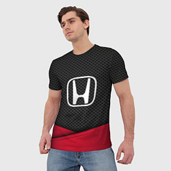 Футболка мужская Honda: Grey Carbon, цвет: 3D-принт — фото 2