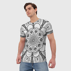 Футболка мужская Линейная мандала, цвет: 3D-принт — фото 2