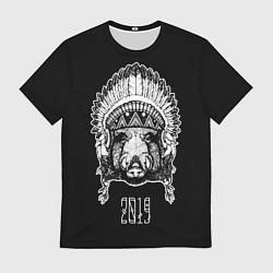 Футболка мужская Кабан-индеец 2019, цвет: 3D-принт
