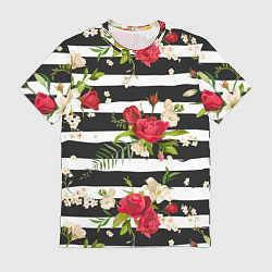 Футболка мужская Розы и орхидеи, цвет: 3D-принт