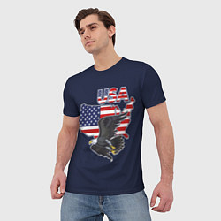Футболка мужская USA - flag and eagle, цвет: 3D-принт — фото 2