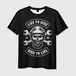 Футболка мужская Live to ride - ride to live, цвет: 3D-принт